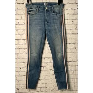 MOTHER The Looker Ankle Fray Thunderstruck Racer Jeans Womens Size 29. E37